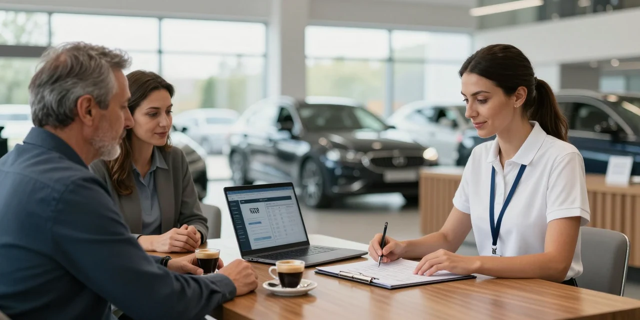 Barem Cars finansman danışmanı müşteriyle kredi simülasyonu yapıyor
